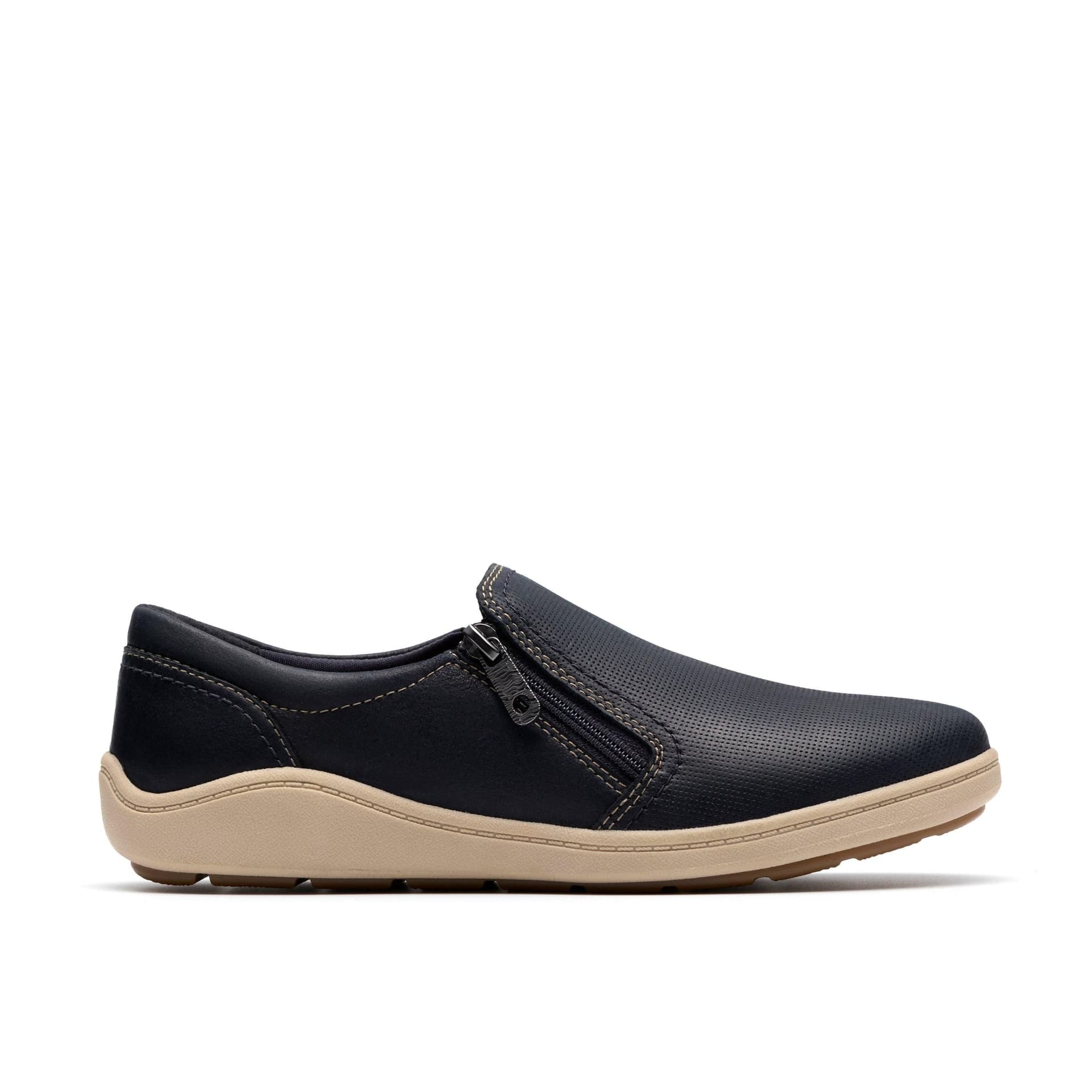 Clarks Clarks Women's Bryianne Ashly Navy Leather Slip Ons in Blue