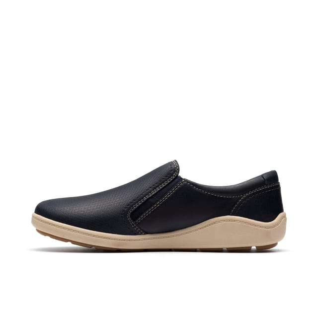 Clarks Clarks Women's Bryianne Ashly Navy Leather Slip Ons in Blue - 2