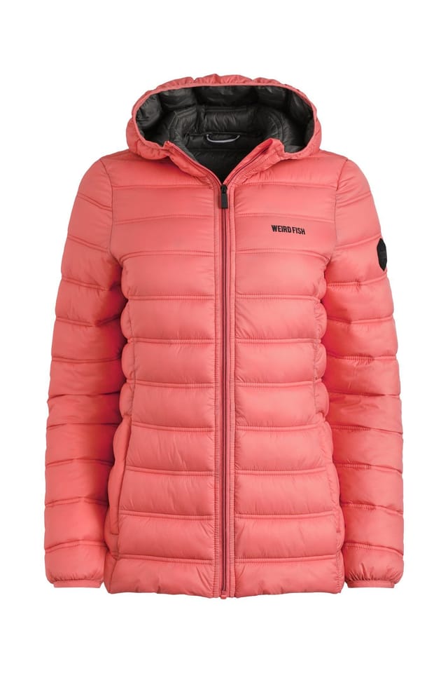 Weird Fish Weird Fish Women's Eshka Lightweight Padded Jacket in Coral - 2
