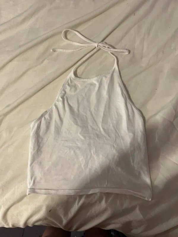 New Look white halter neck crop top
