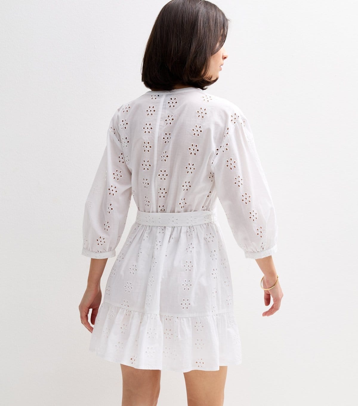 New Look Women's White Broderie Anglaise Mini Dress New Look - 4