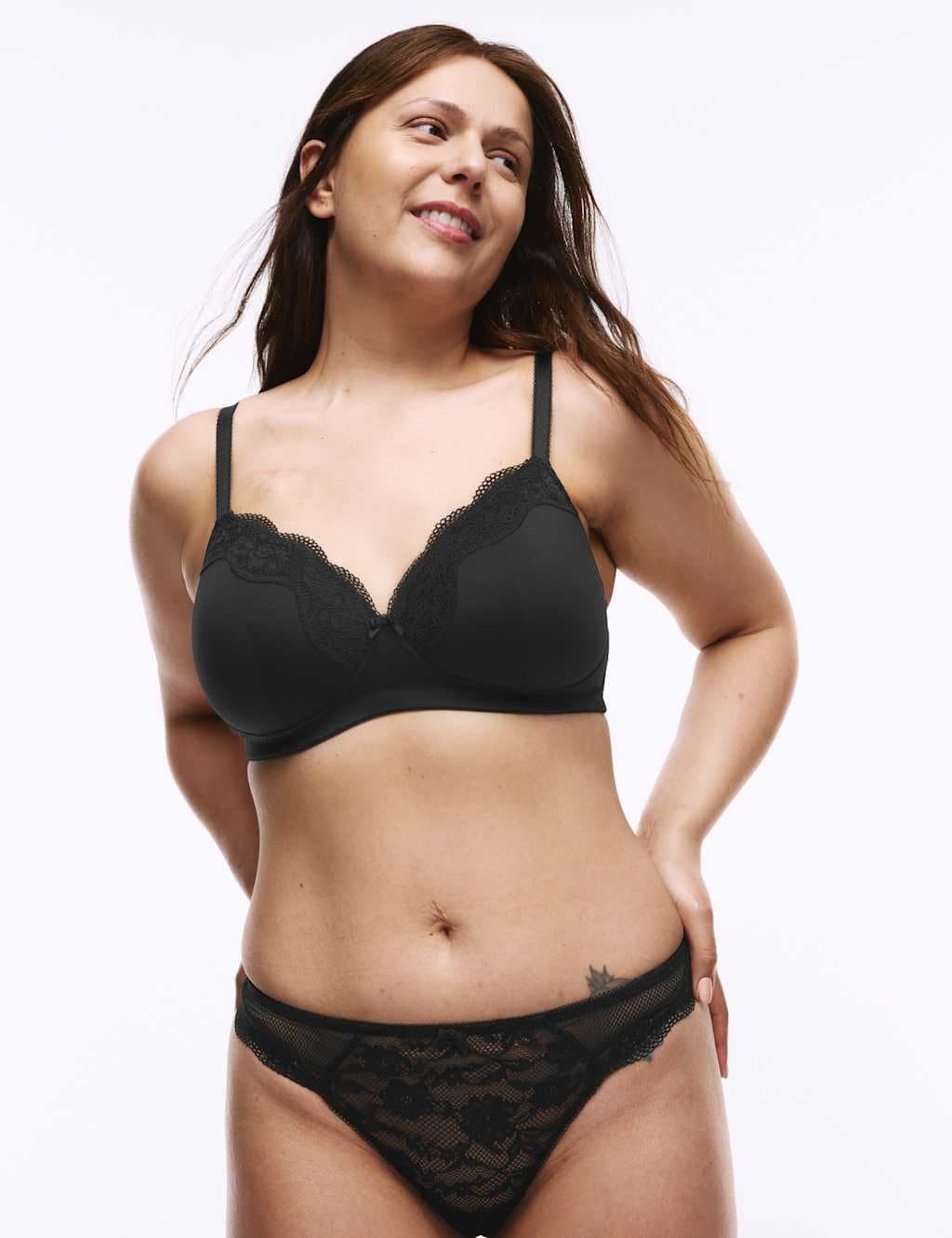 Marks & Spencer M&S Jasmine Lace Non Wired Post Surgery Bra (A-E) Black