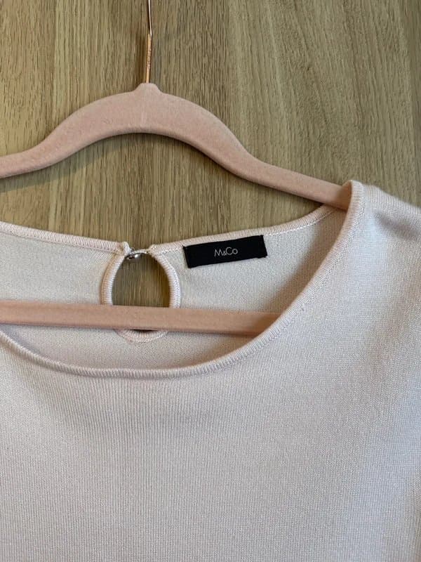 M&Co M&Co baby pink knitted jumper with frilly sleeves