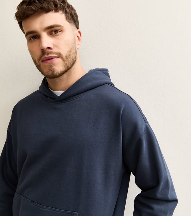New Look Men's Navy Blue Oversized Hoodie New Look - 2
