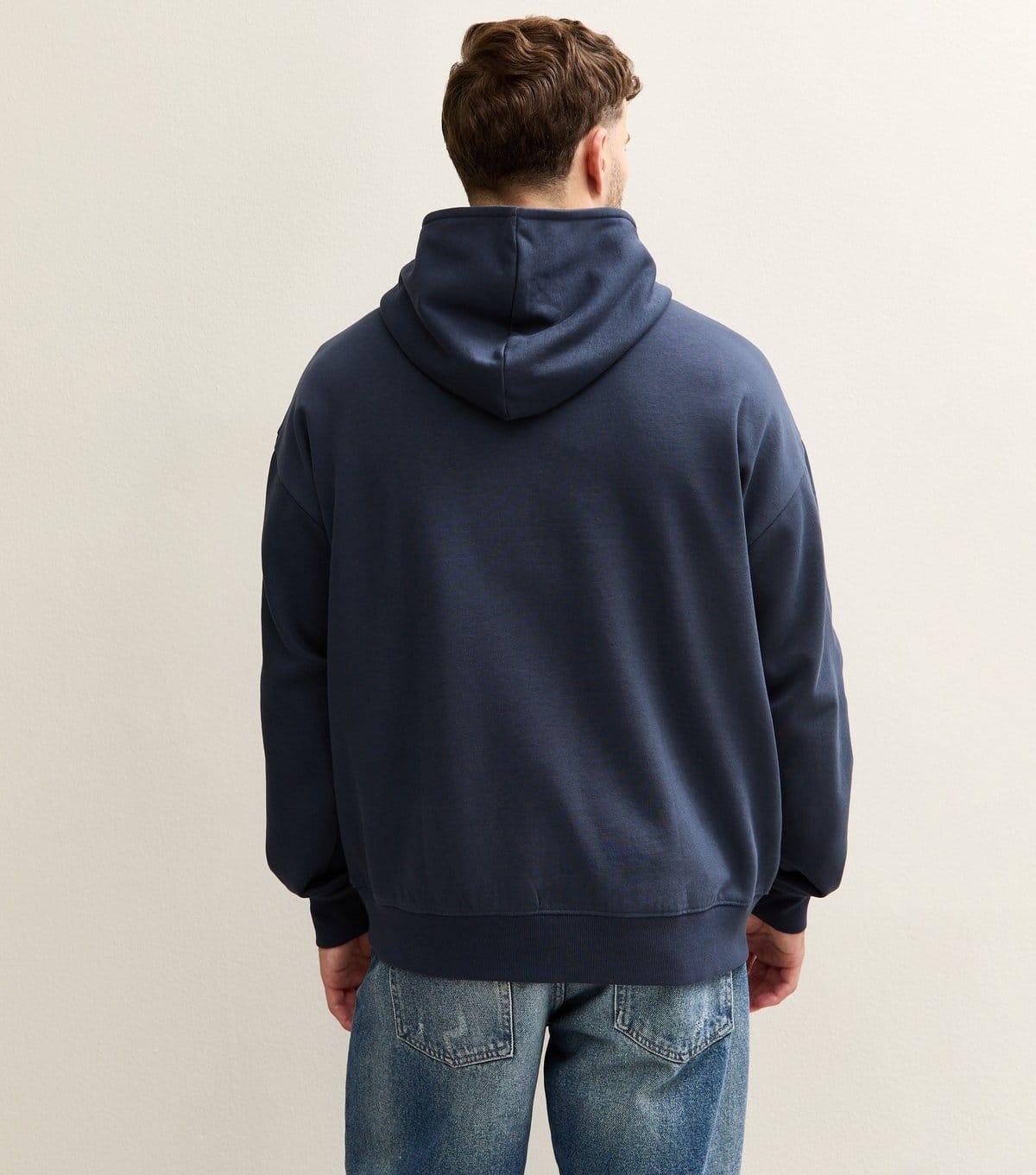 New Look Men's Navy Blue Oversized Hoodie New Look - 4