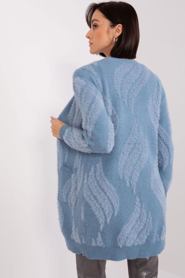 Love Lace Love Lace Women's Variegated Long Sleeve Bedspread Cardigan in Blue - 3