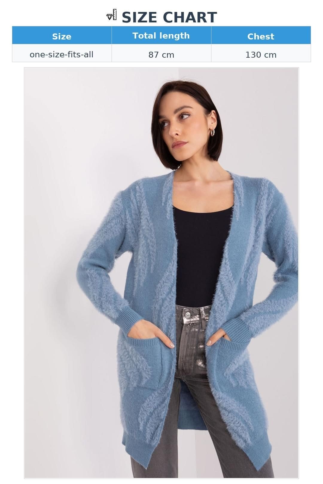 Love Lace Love Lace Women's Variegated Long Sleeve Bedspread Cardigan in Blue - 4