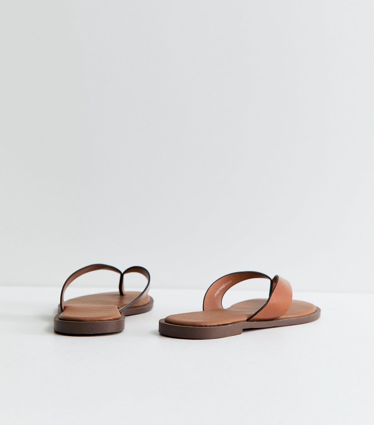 New Look Women's Tan Faux Leather Toe Post Sandals Vegan New Look - 4