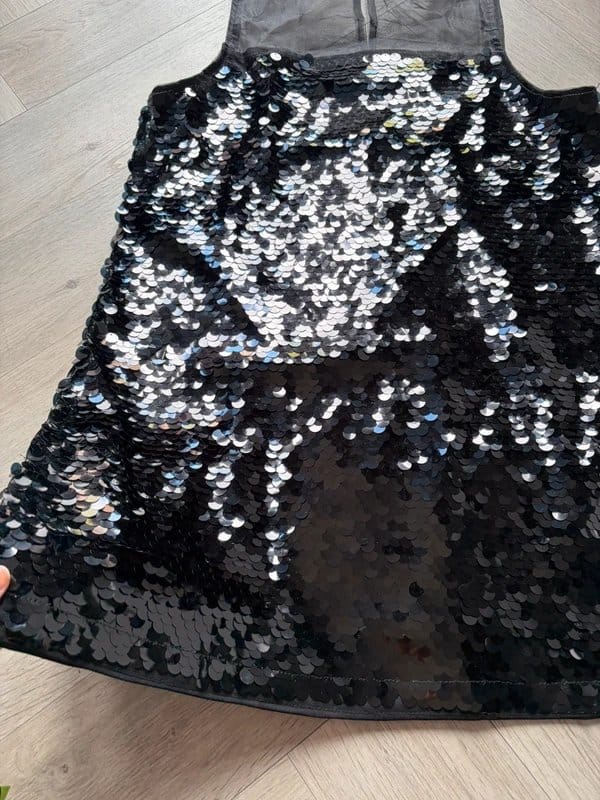 New Look Black Sequinned Dress - Size 12