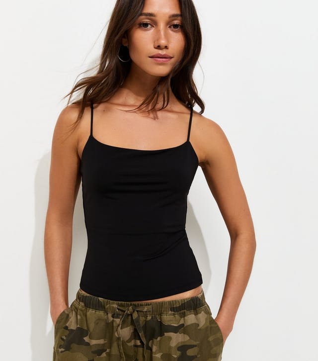 New Look Women's Black Square Neck Cami Top New Look - 2