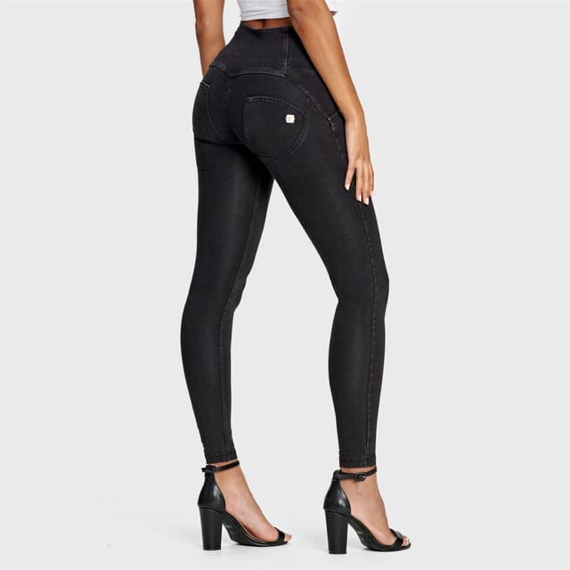 Freddy Freddy Women's WR.UP Denim - 3 Button High Waisted - Full Length Jeans in Black - 3