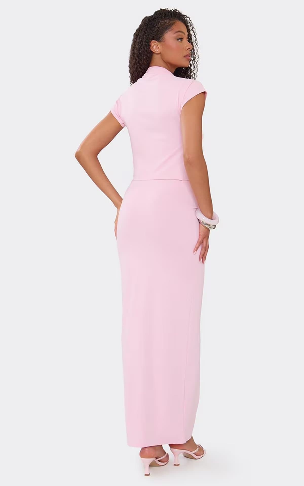 EGO Low Waist Maxi Skirt In Pink, Women's Size UK 6
