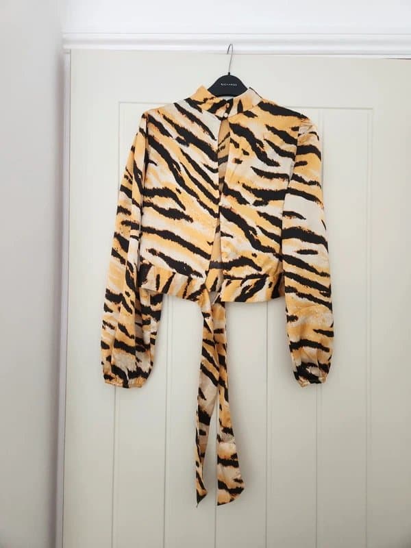 New Look Tiger Print Satin Top