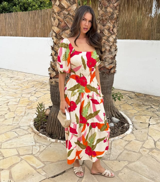 AX Paris Women's Multicolour Shirred Waist Midi Dress AX Paris New Look - 2