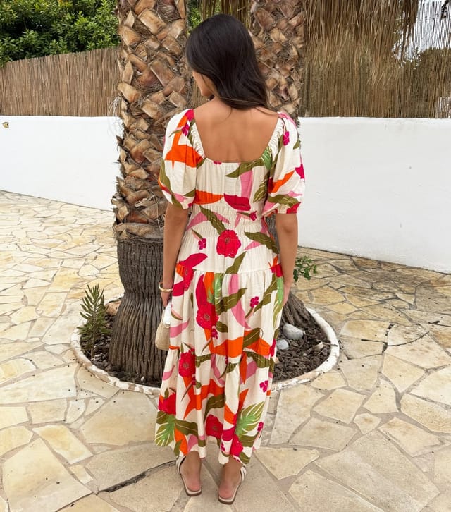 AX Paris Women's Multicolour Shirred Waist Midi Dress AX Paris New Look - 3
