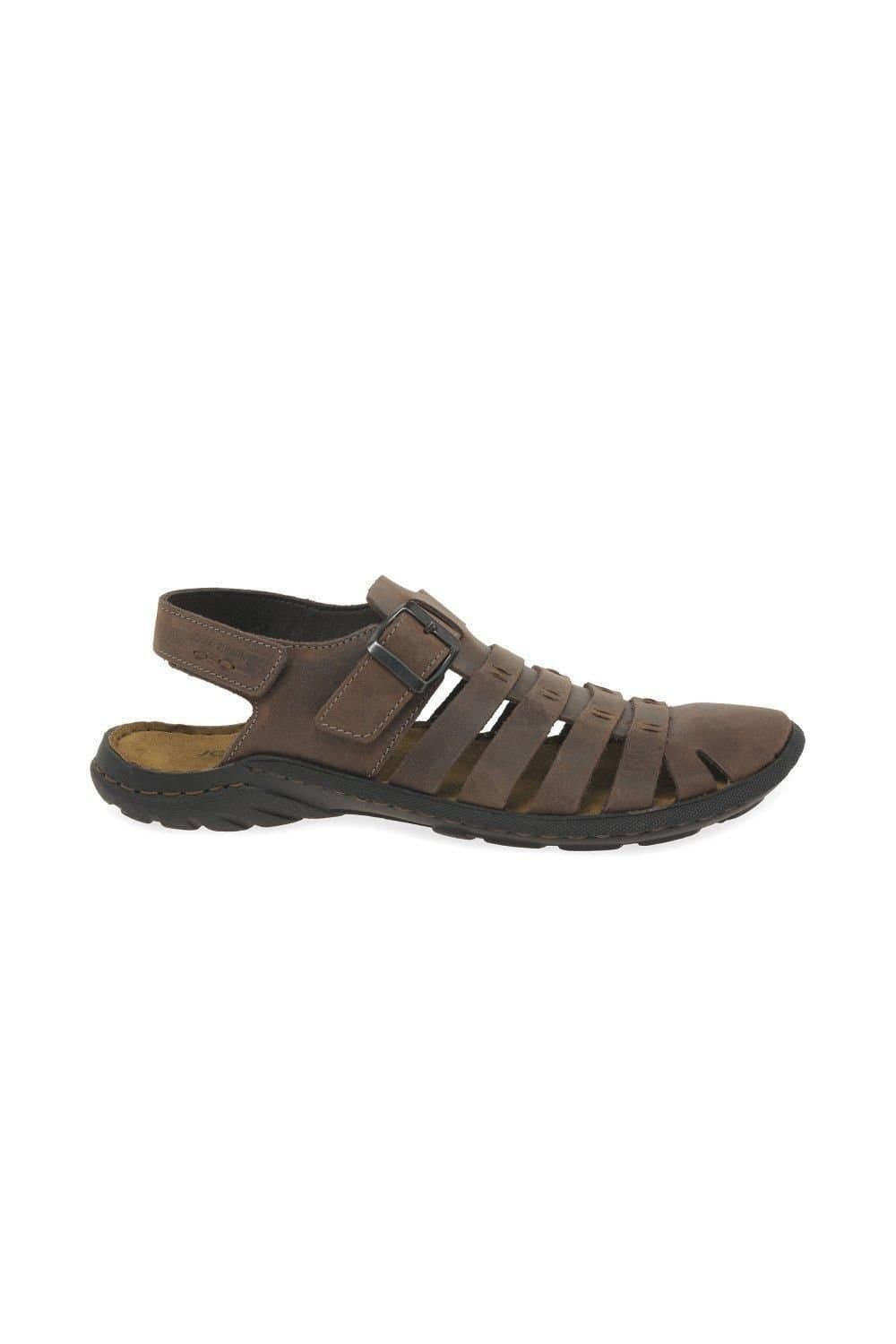 Josef Seibel Josef Seibel Brown Leather Men's Logan 70 Sandals