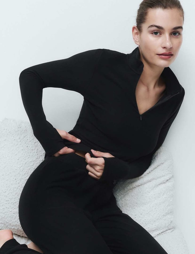 Marks & Spencer M&S Heatgen™ Maximum Thermal Funnel Neck Top Black - 1