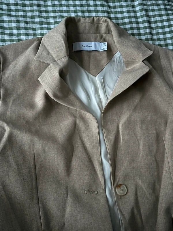 Bershka Beige Blazer in Thick Material