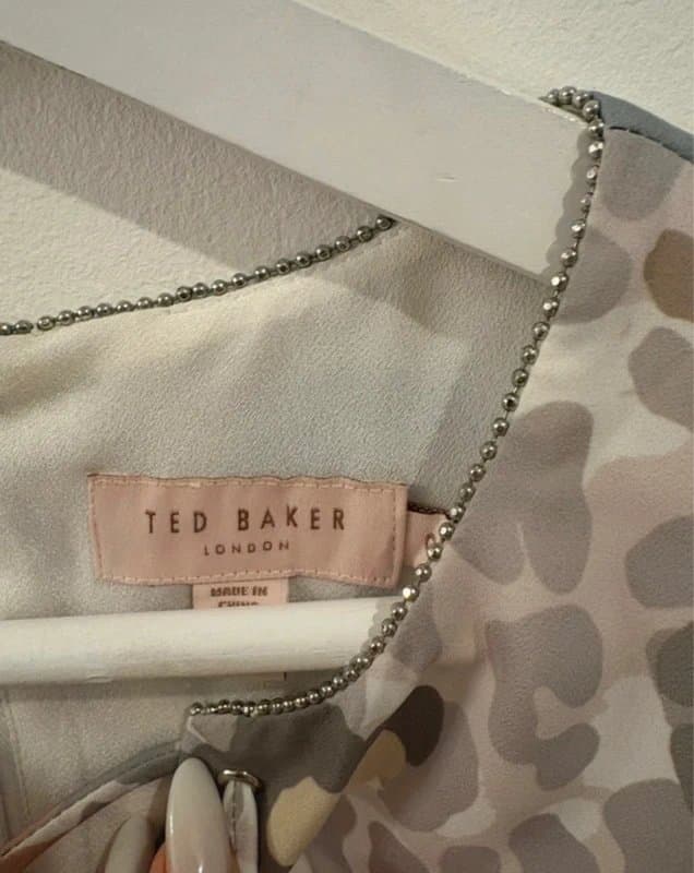Ted Baker Ted baker chiffon animal print spring summer evening dress size 10