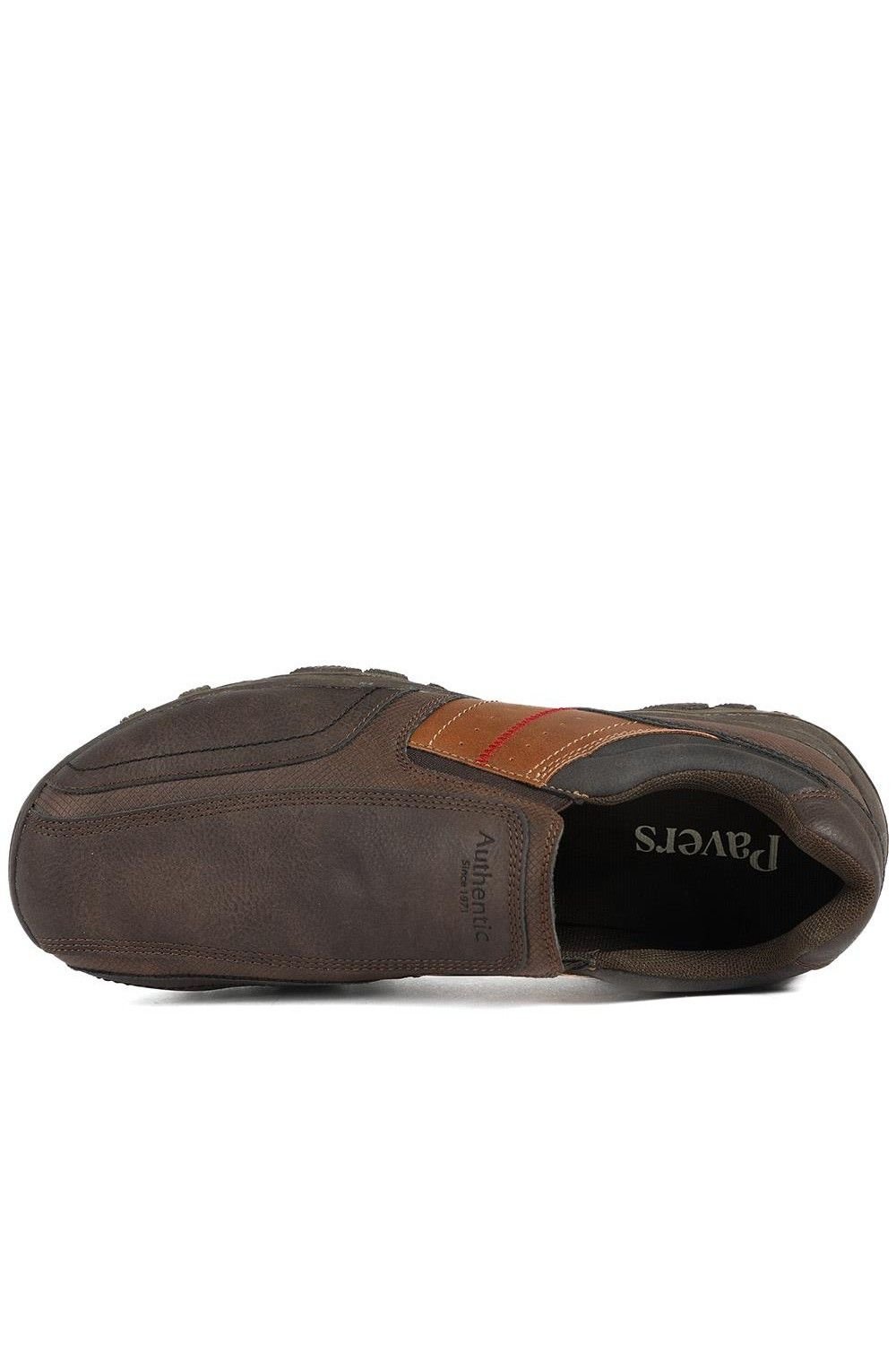 Pavers Pavers Men's Wide Fit Cushioned Slip On Shoes in Brown - 4