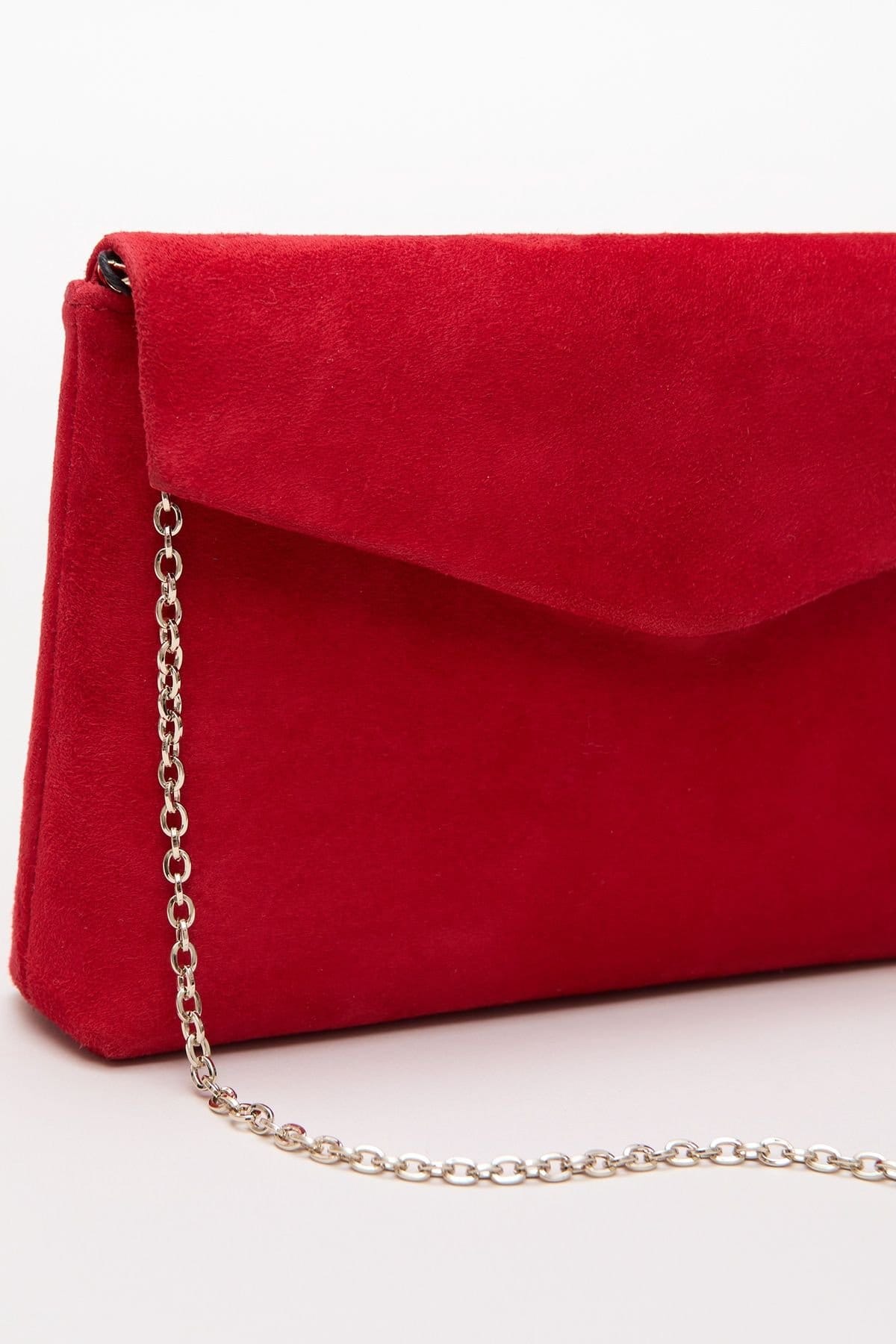 Phase Eight Phase Eight Women's Suede Clutch Bag in Scarlet - 4