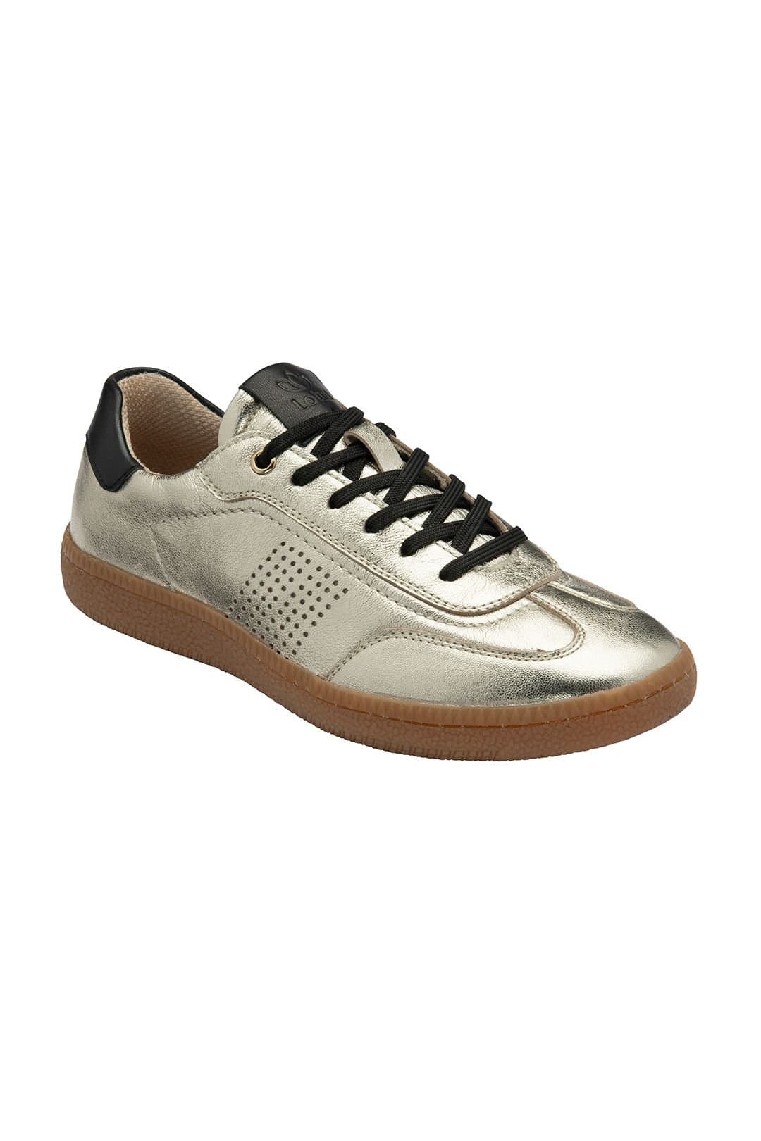 Lotus Lotus Women's 'Frapporta' Leather Lace-Up Trainers in Gold