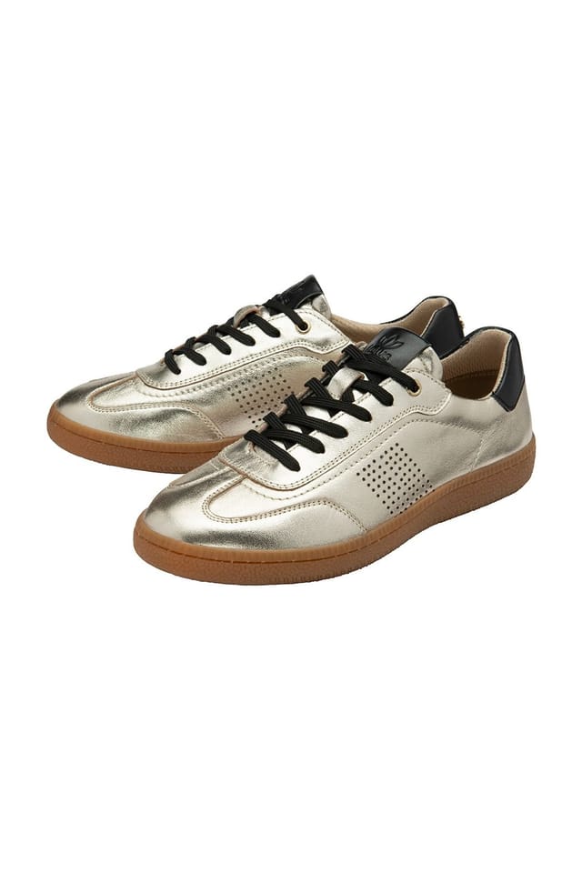 Lotus Lotus Women's 'Frapporta' Leather Lace-Up Trainers in Gold - 2