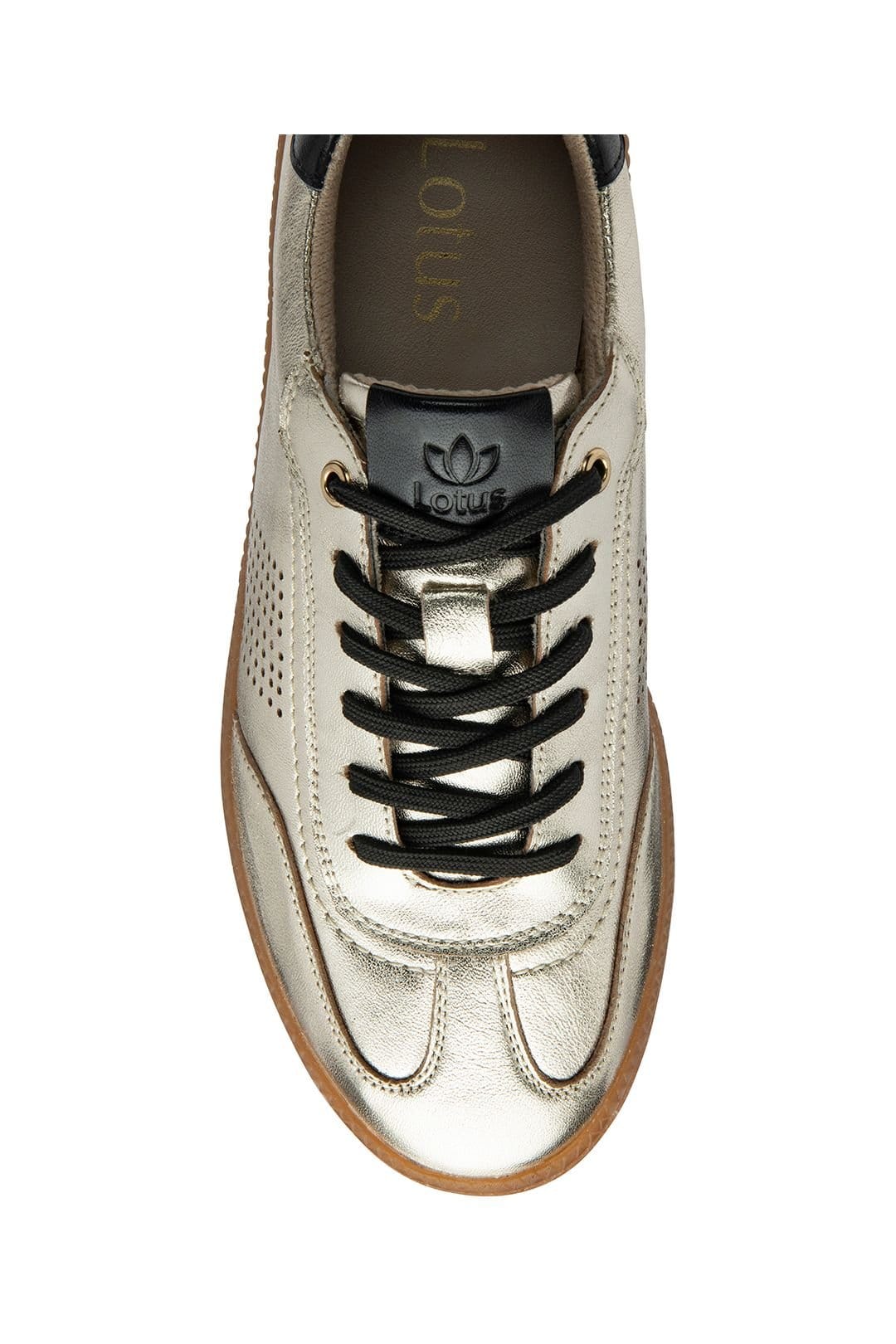 Lotus Lotus Women's 'Frapporta' Leather Lace-Up Trainers in Gold - 4