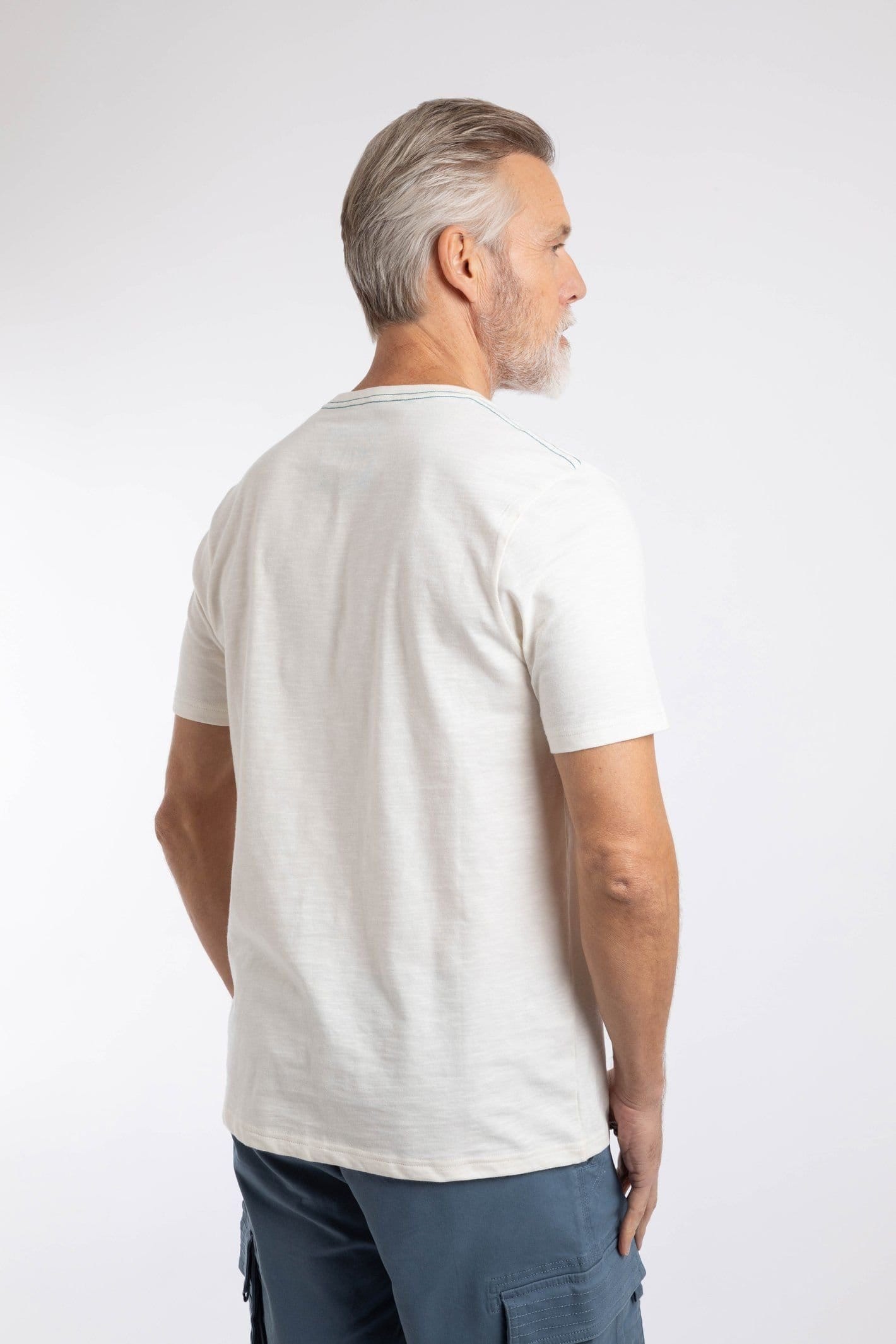 Weird Fish Weird Fish Men's South Coast Front Print Graphic T-Shirt in Off-White - 4