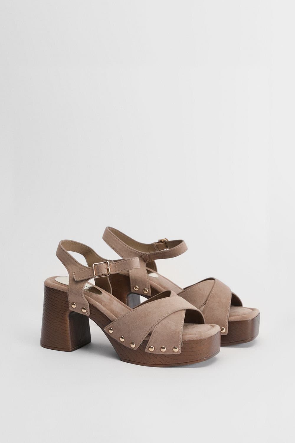 Oasis Oasis Women's Beige Faux Suede Platform Sandals