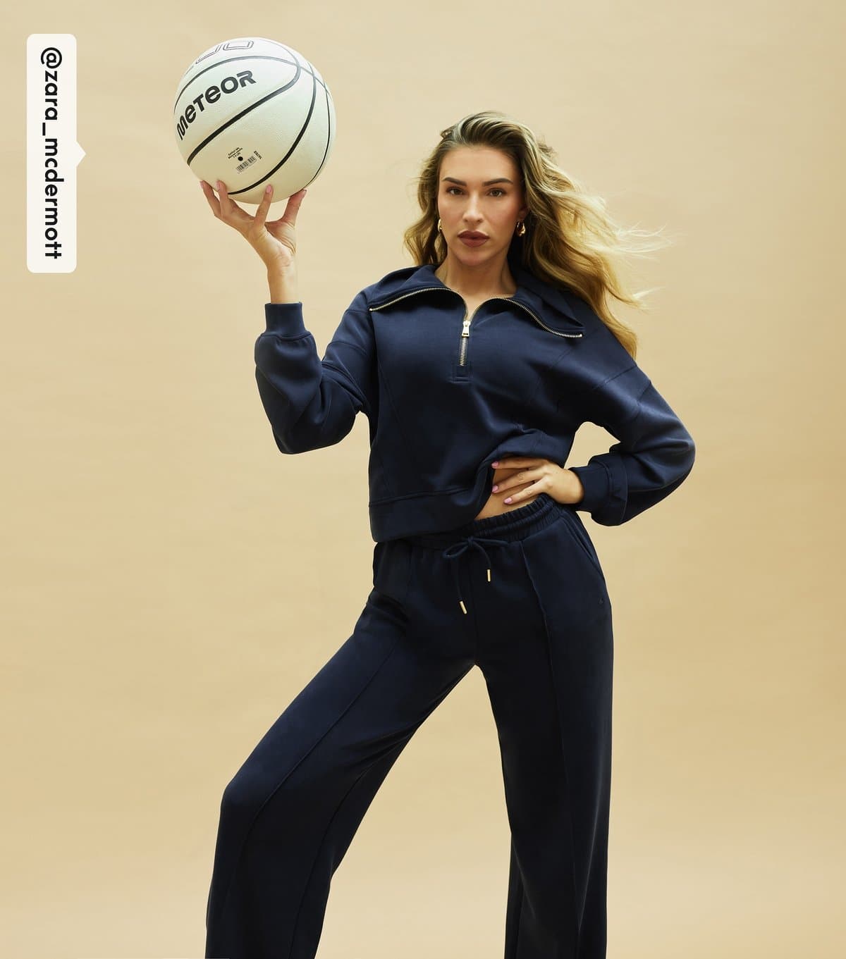 Rise Women's by Zara McDermott Navy Scuba Quarter Zip Sweatshirt Rise New Look