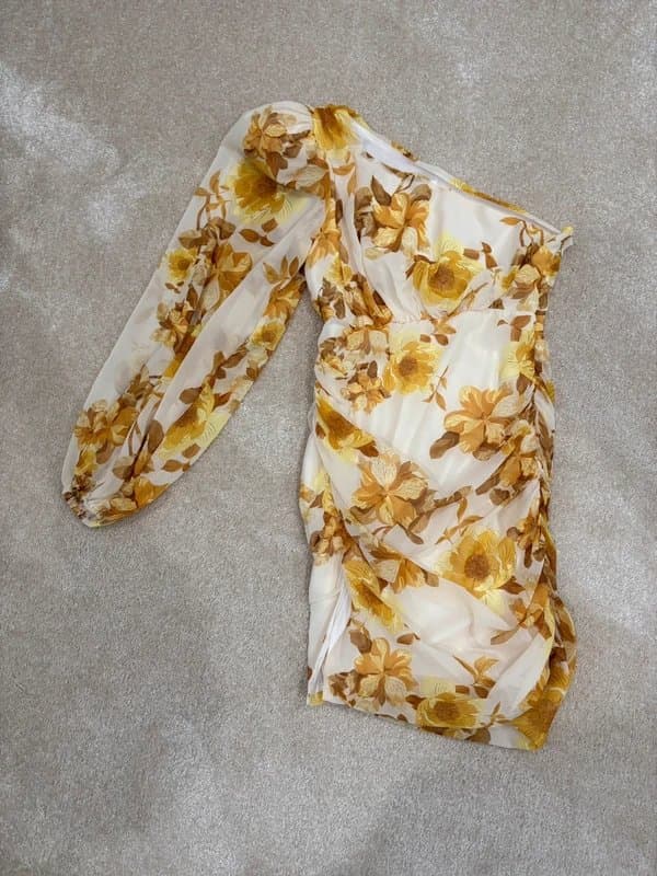 Asos luxe One shoulder floral dress