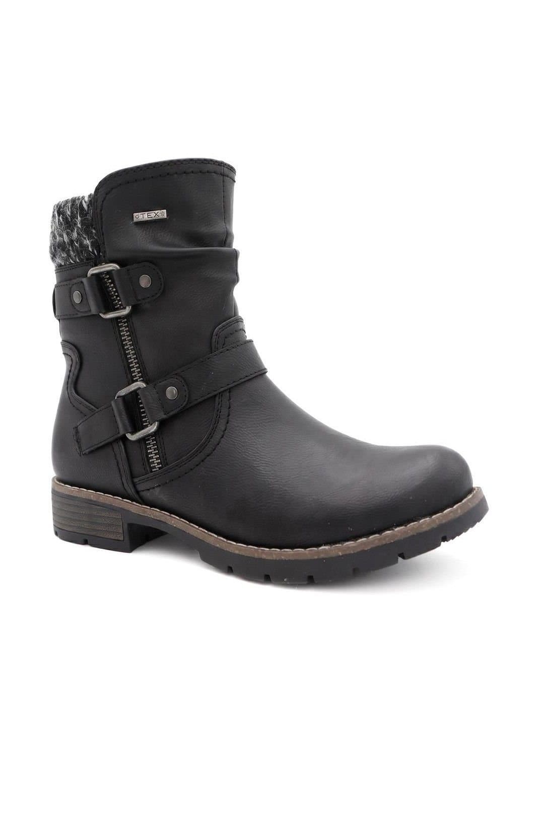 Pavers Pavers Women's Warm Lined Zip Up Ankle Boots in Black