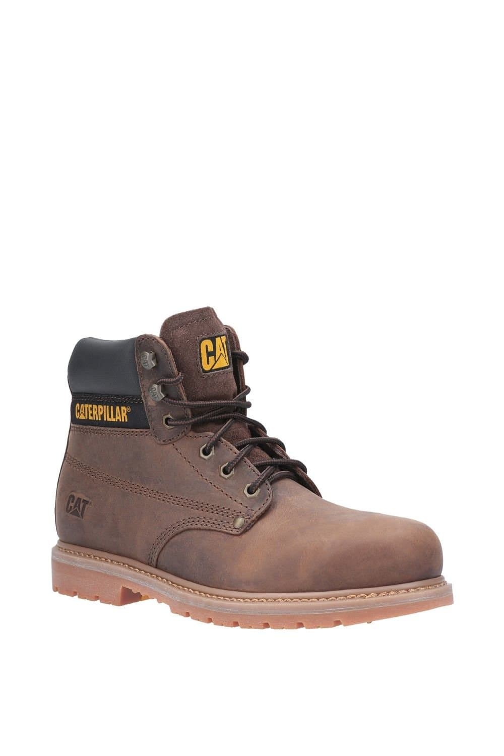Caterpillar Caterpillar Men's 'Powerplant' Leather Safety Boots in Brown