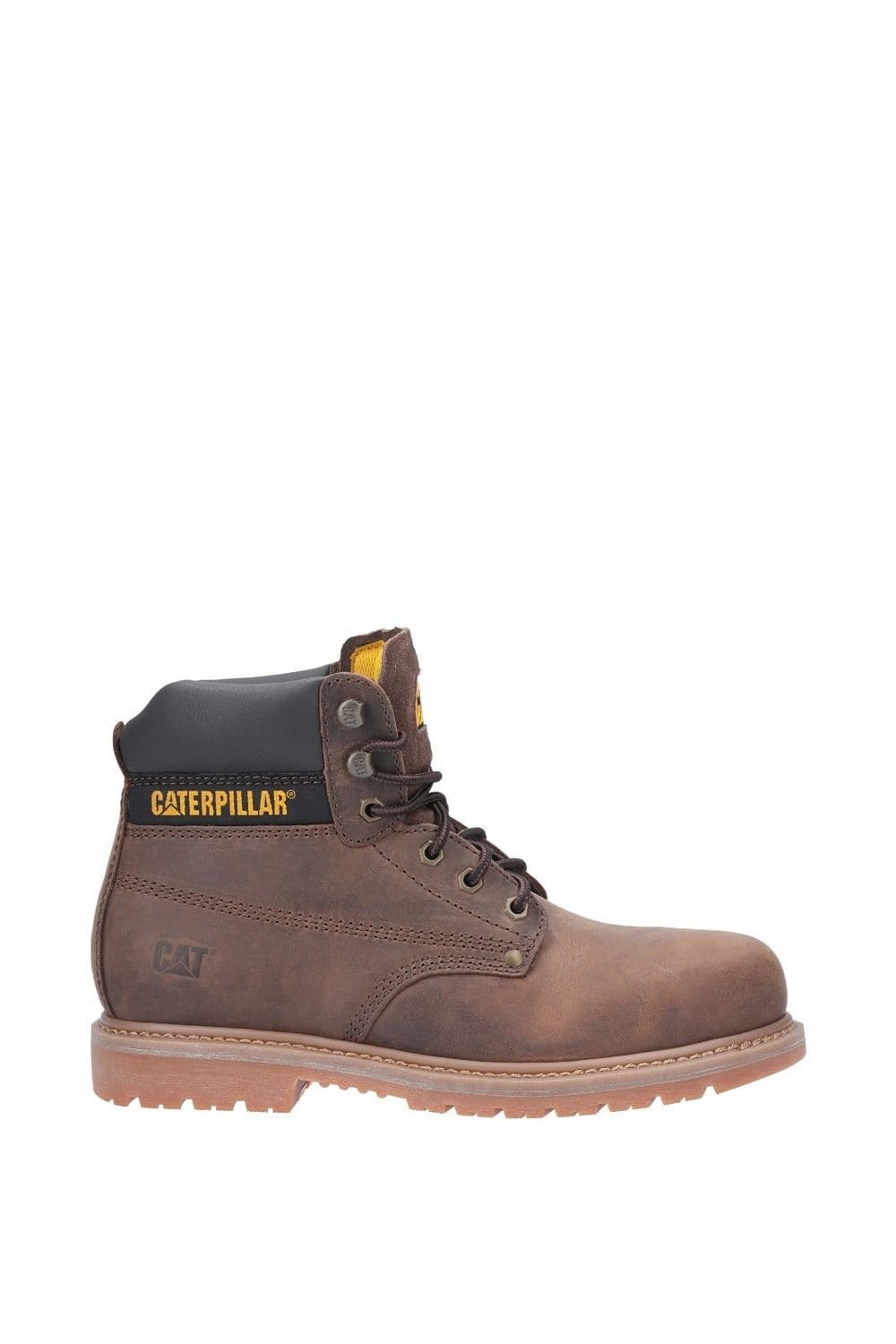 Caterpillar Caterpillar Men's 'Powerplant' Leather Safety Boots in Brown - 4