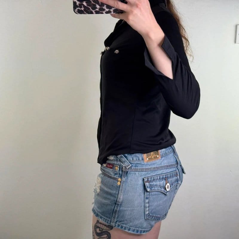 New Look Black & Lilac Floral Long Sleeve Top