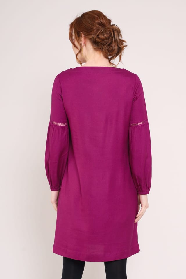 Nomads Clothing Nomads Clothing Women's Gathered Sleeve Tunic Dress in Dark Pink - 2