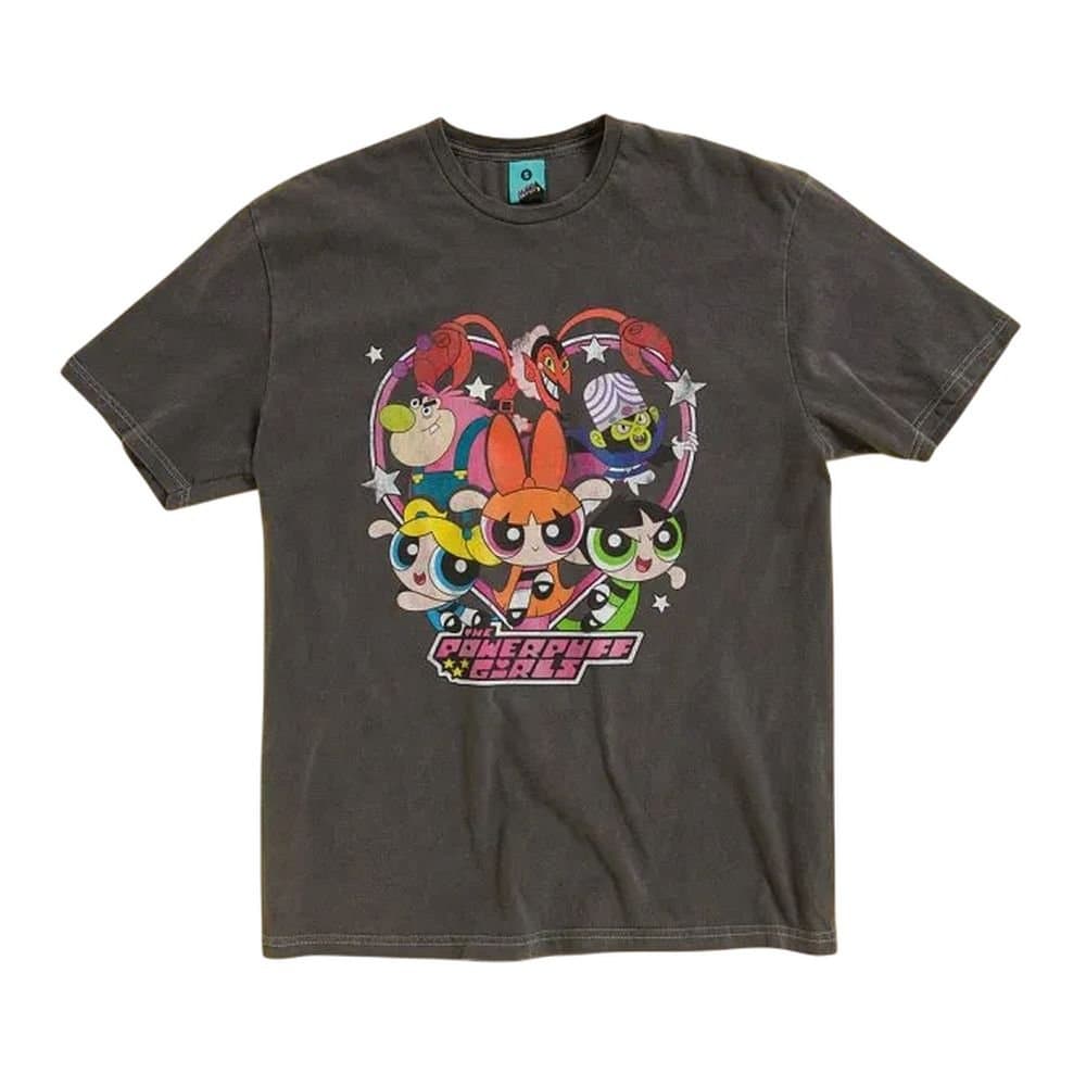 Powerpuff Girls Powerpuff Girls Men's Vintage Wash T-Shirt in Charcoal
