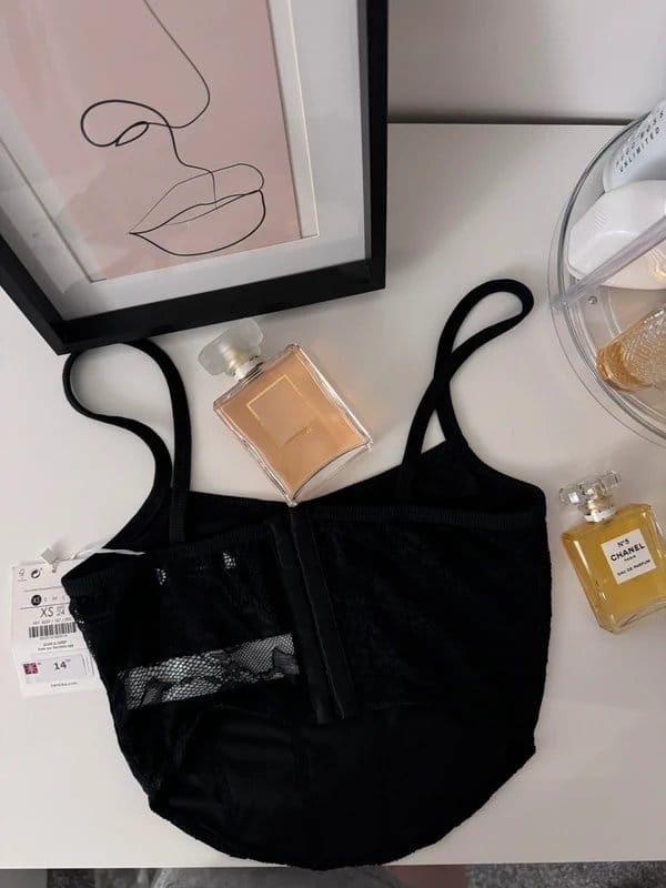 Bershka Black Lace Corset Top