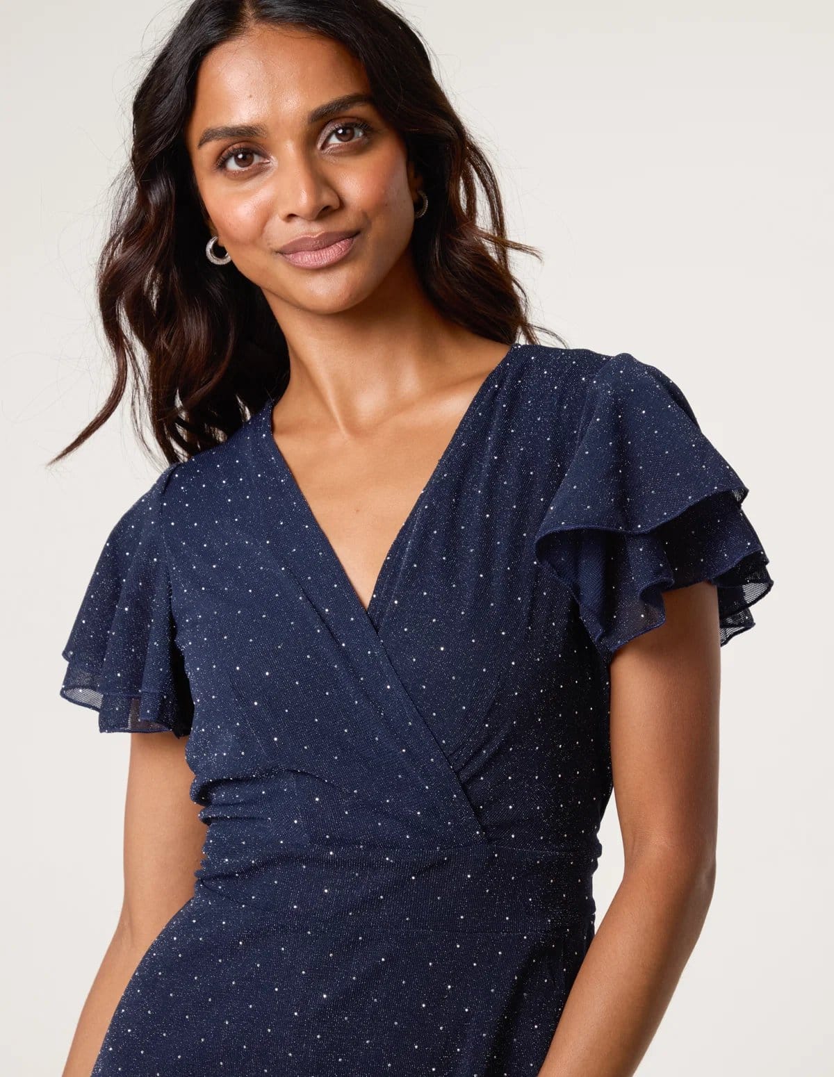 Blue Vanilla Rhinestone Diamante Wrap Dress - 4