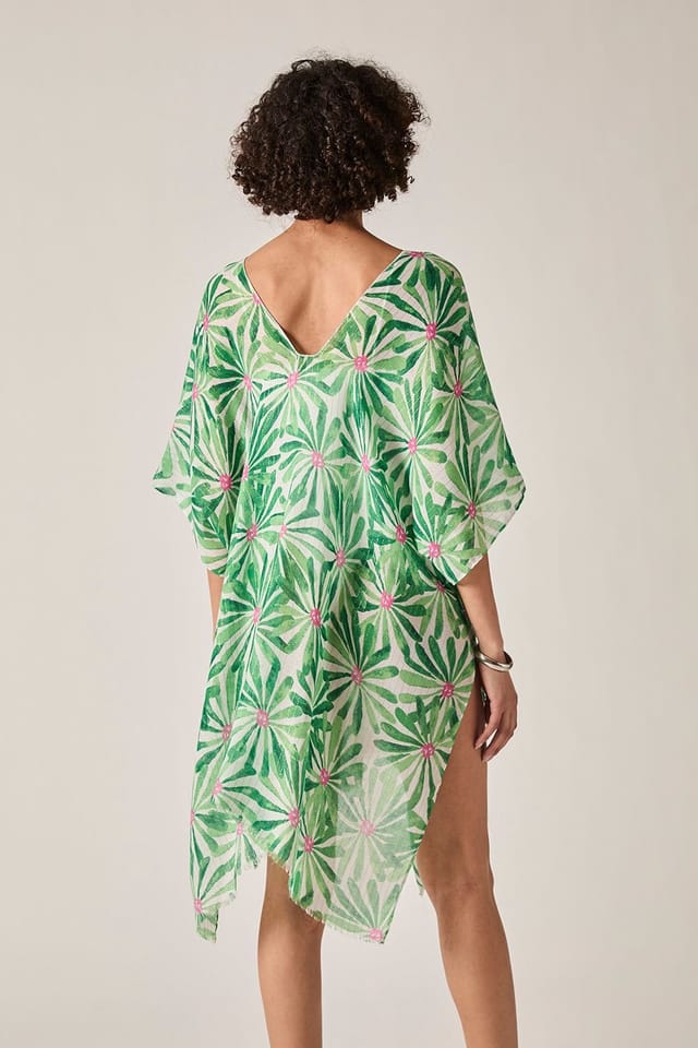 James Lakeland James Lakeland Women's Green Retro Floral Kaftan - 2