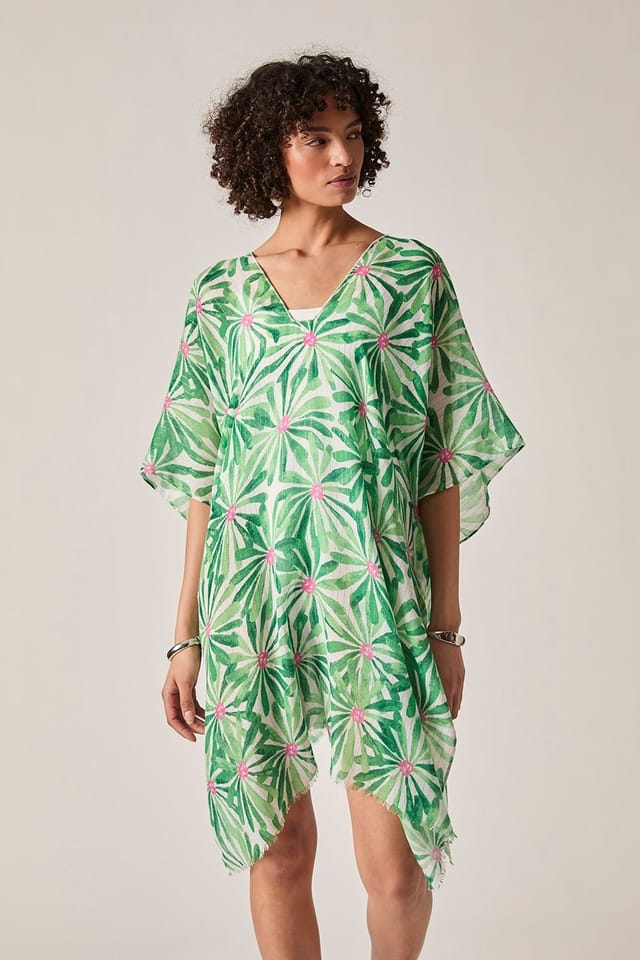 James Lakeland James Lakeland Women's Green Retro Floral Kaftan - 3