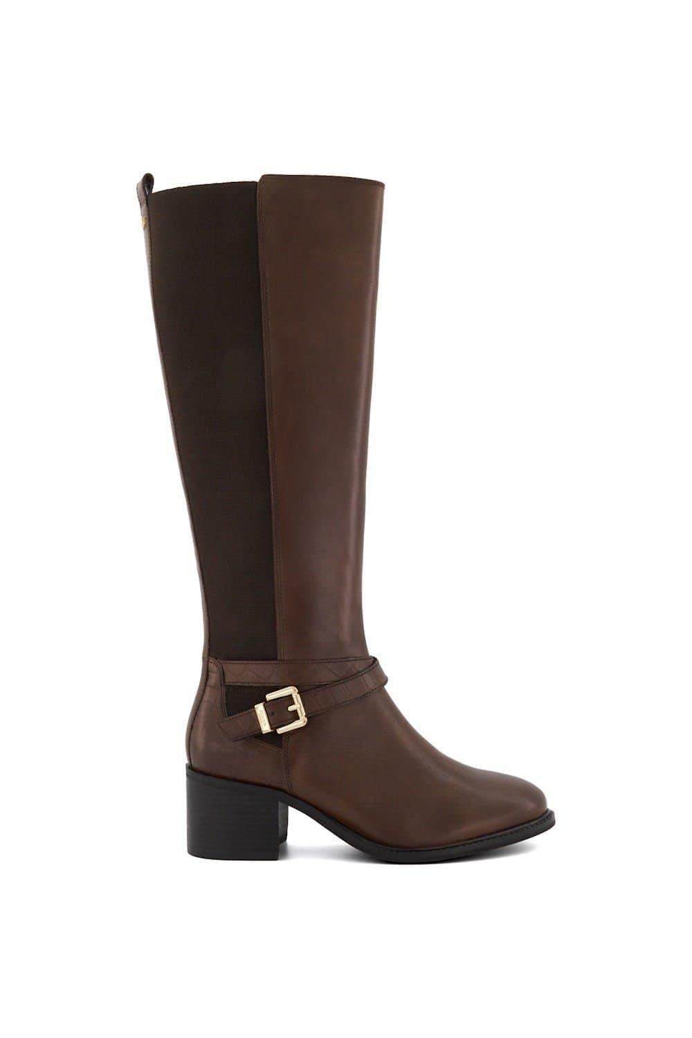 Dune London Dune London Women's 'Tildy' Leather Knee High Boots in Brown