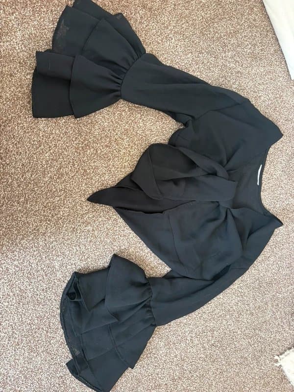 ASOS Frill chiffon crop top with tie front