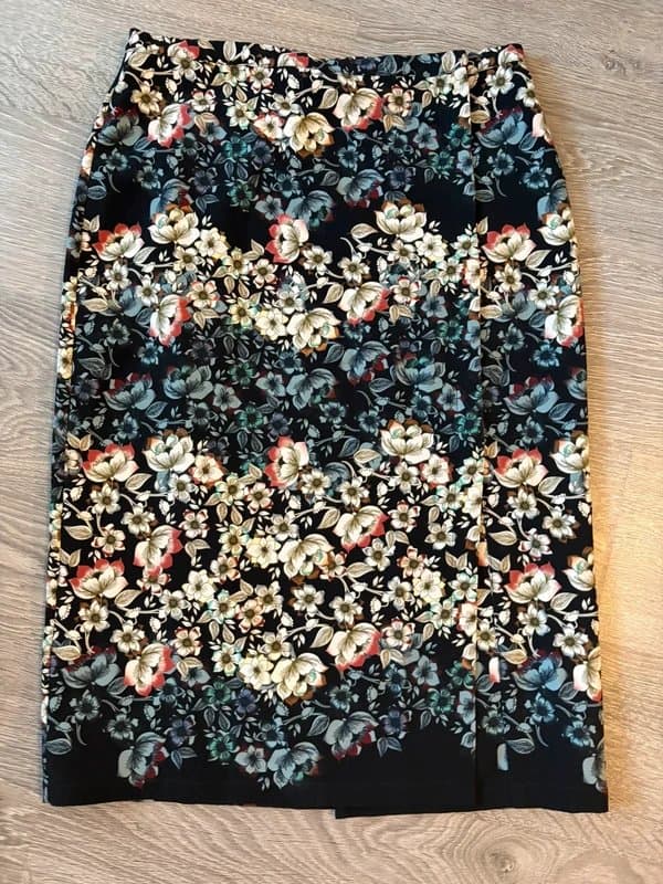 Topshop Topshop Y2K Floral Pencil Skirt UK 14 Dark Academia Fairy Grunge Festival Midi Skirt