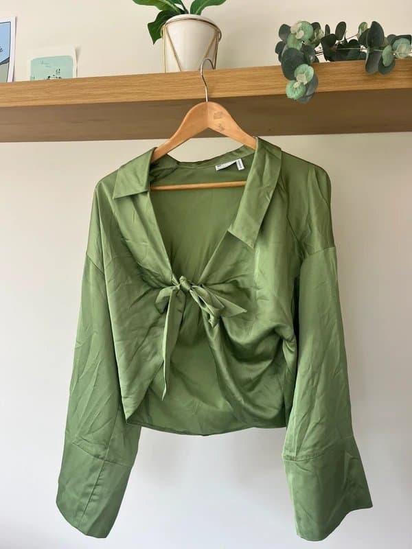 ASOS Design Green silk top