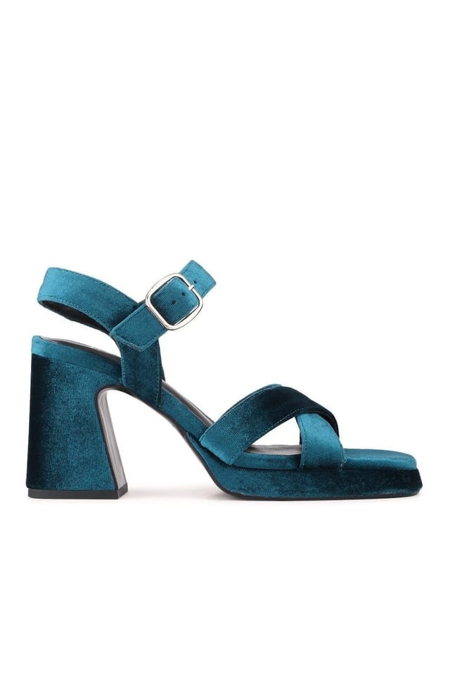 Jones Bootmaker Jones Bootmaker Women's Gladiola2 Leather Platform Sandals in Teal - 2
