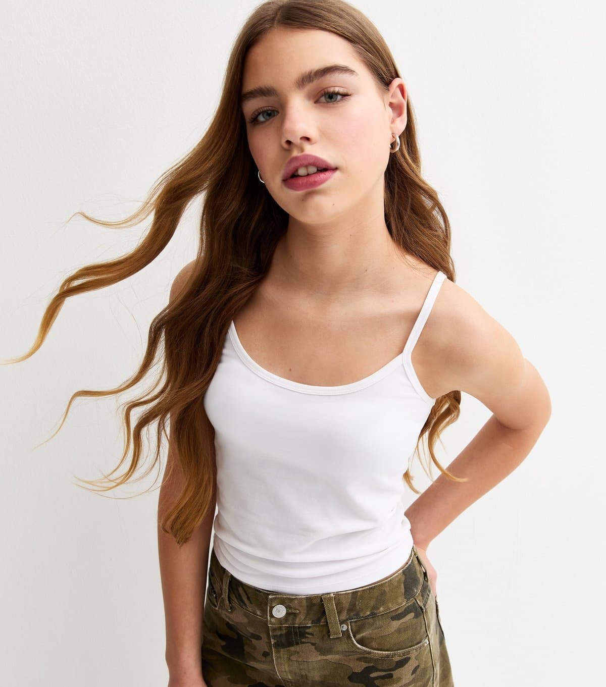 New Look Girls' White Scoop Neck Cami Vest Top New Look