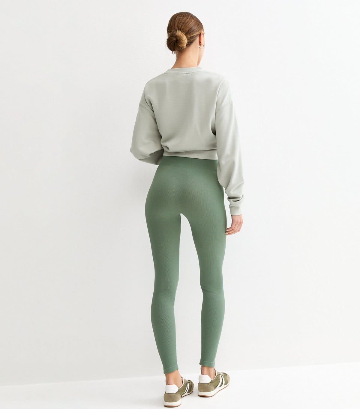 New Look Women's Light Green Seamless Ribbed Jersey Leggings New Look - 4