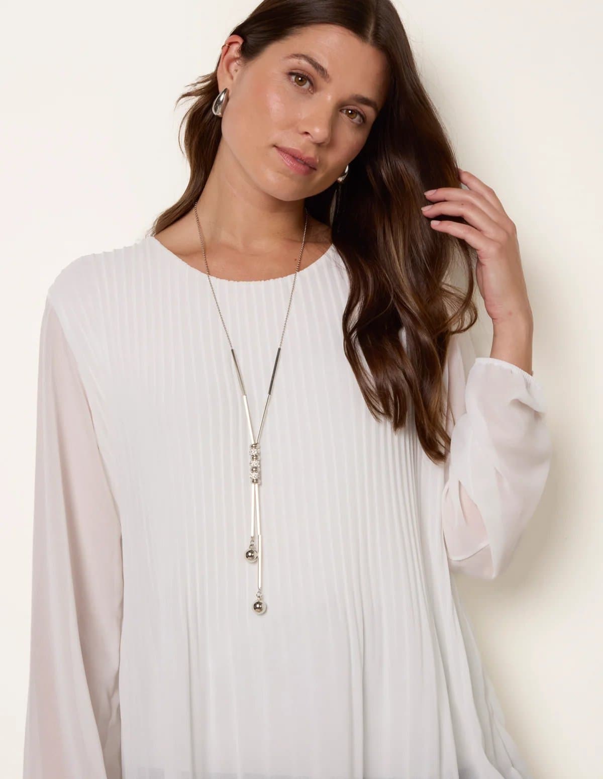 Blue Vanilla Pleated Blouse